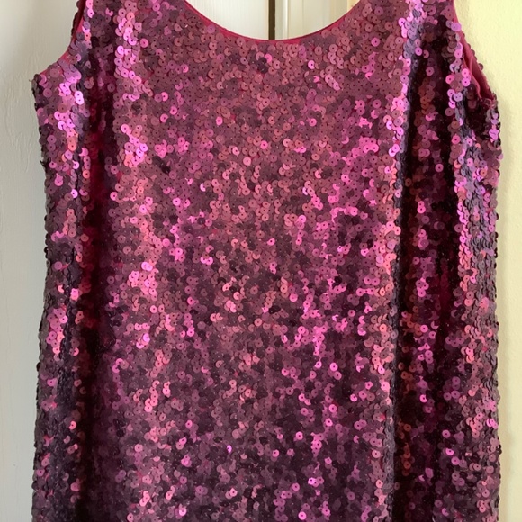 Theory Silk Sequins Party Dress Magenta SZ 10 - Picture 6 of 16